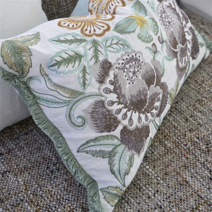 Designers Guild Isabella Embroidered Cameo Linen Cushion