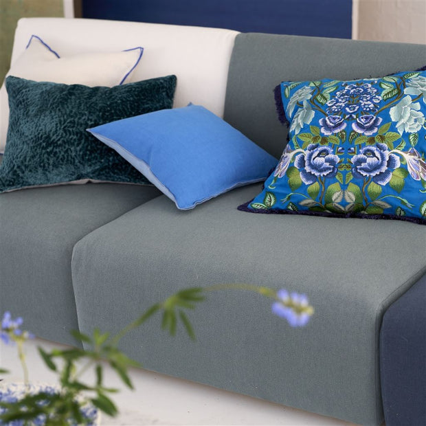 Designers Guild Brera Lino Cornflower & Lapis Linen Cushion