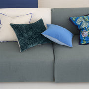 Designers Guild Cartouche Teal Velvet Cushion