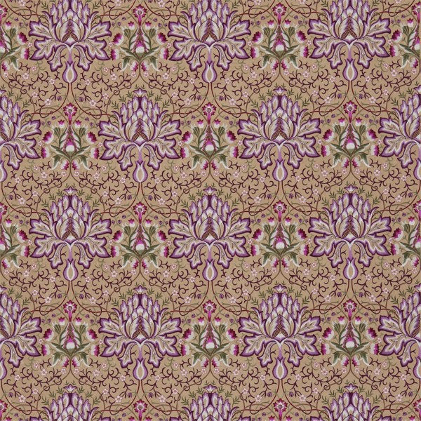 Artichoke Embroidery Aubergine/Gold