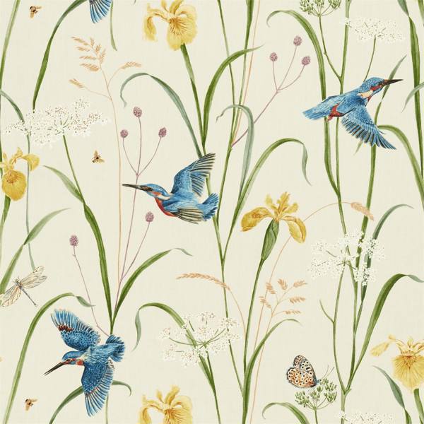 Kingfisher & Iris Azure/Linen